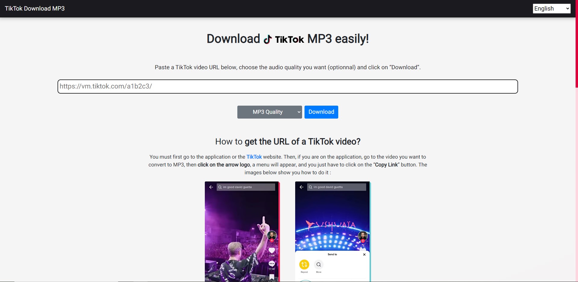 TikVid: TikTok MP3 Downloader - Download TikTok MP3, High Quality,  Unlimited and Fast.